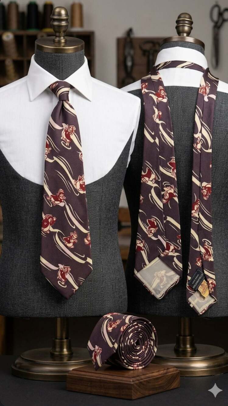 Vintage Walt Disney Design Stix Baer & Fuller Character Necktie